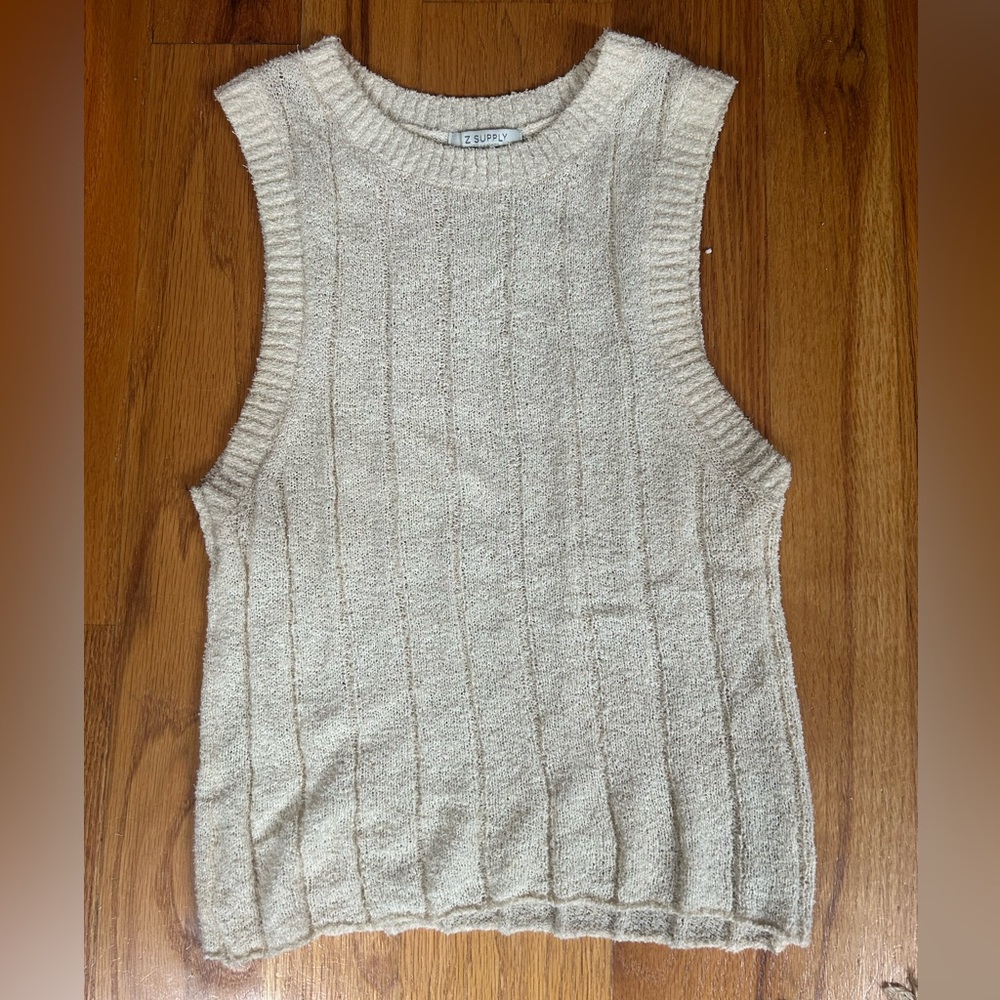 Z Supply Beige Sleeveless Knit Top